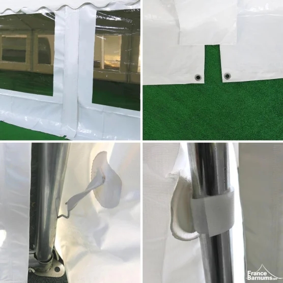 détails de la tente de réception 60m² PVC