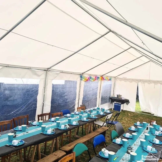 Tente de réception 5m x 12m PVC et tubes de 38mm