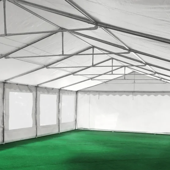 Chapiteau de réception 6x10m PVC - structure renforcée au faîtage et tubes de 38mm