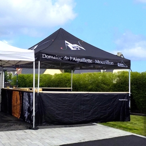 Table haute console 4m pour barnum pliant pouvant s'utiliser comme comptoir bar buvette ou présentoir