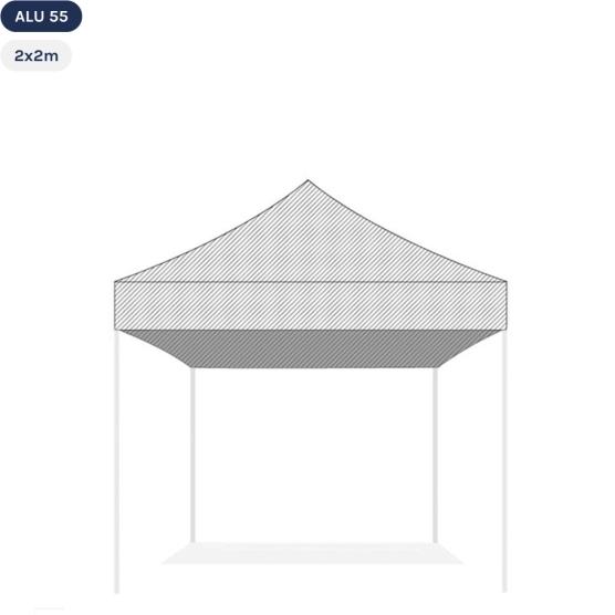 Bâche de toit BLANCHE 2x2m pour barnum pliant Gamme Alu 55