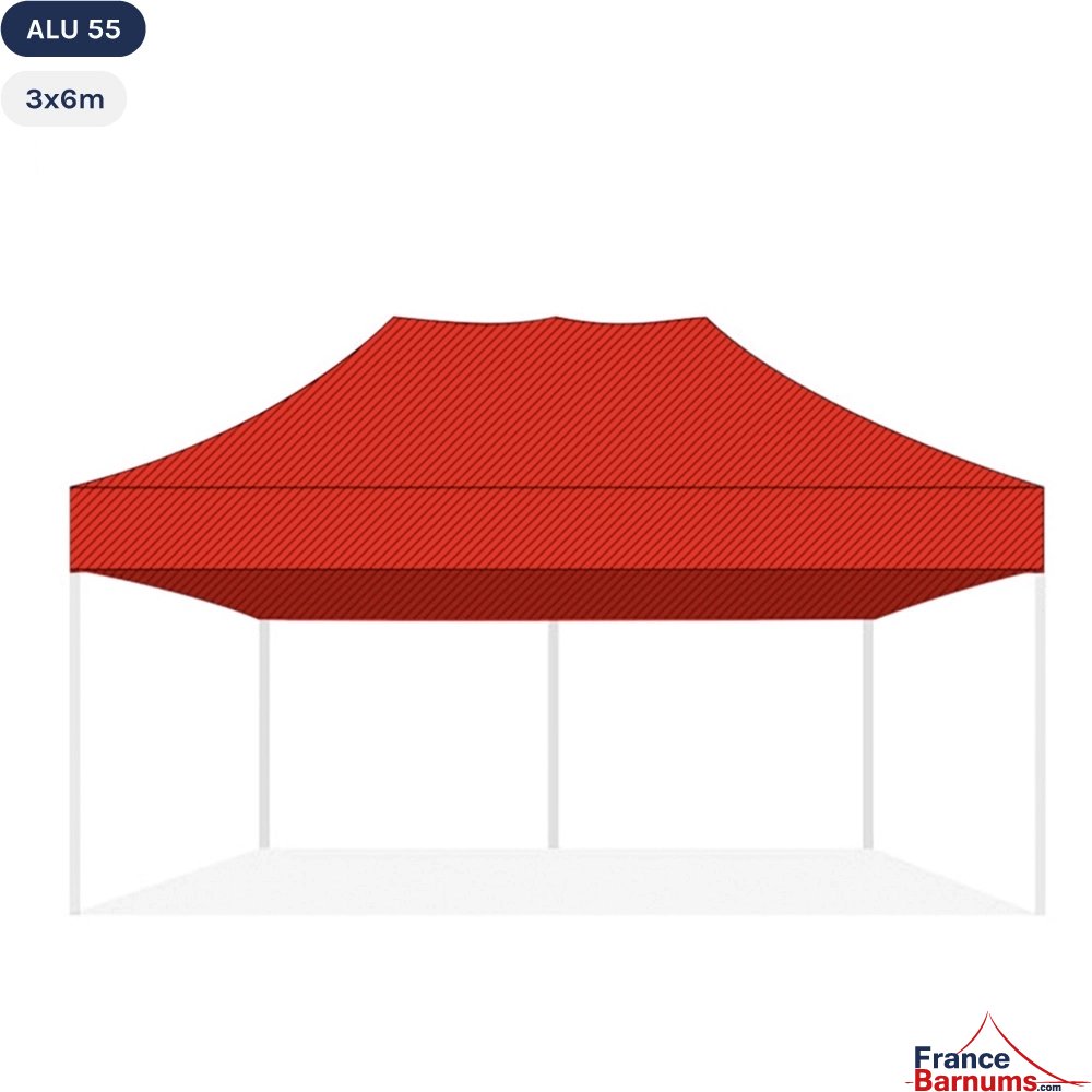 Bâche de toit ROUGE 3x6m pour barnum pliant Gamme Alu 55 Bâche de toit ROUGE 3x6m pour barnum pliant Gamme Alu 55
