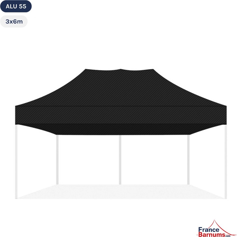 Bâche de toit NOIRE 3x6m pour barnum pliant Gamme Alu 55 Bâche de toit NOIRE 3x6m pour barnum pliant Gamme Alu 55