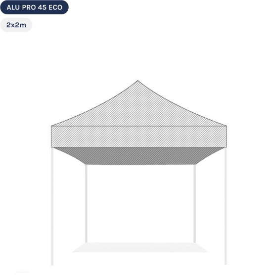 Bâche de toit BLANCHE 2x2m pour barnum pliant Gamme Alu Pro 45 Eco