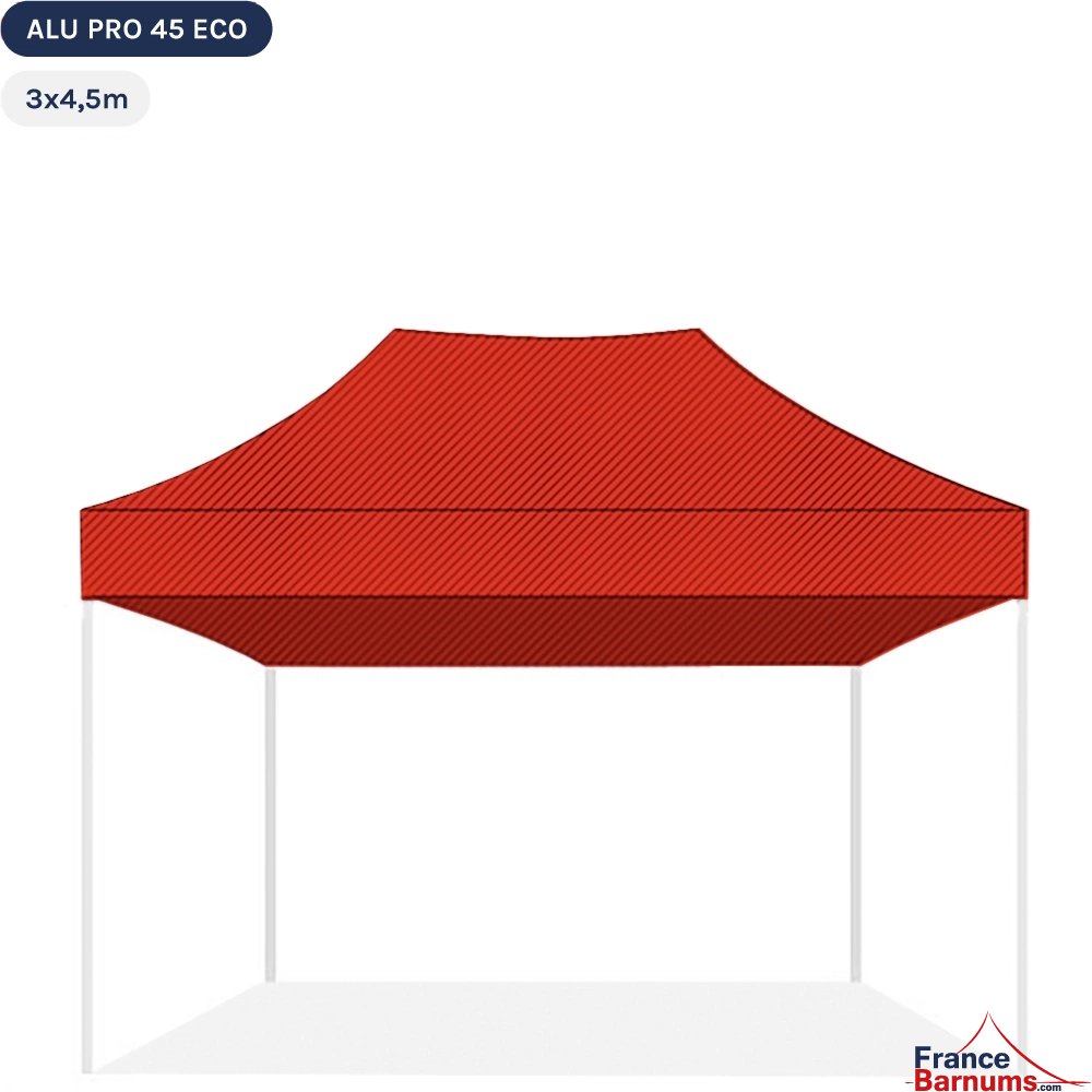 Bâche de toit ROUGE 3x6m pour barnum pliant Gamme Alu Pro 45 Eco Bâche de toit ROUGE 3x6m pour barnum pliant Gamme Alu Pro 45 Eco