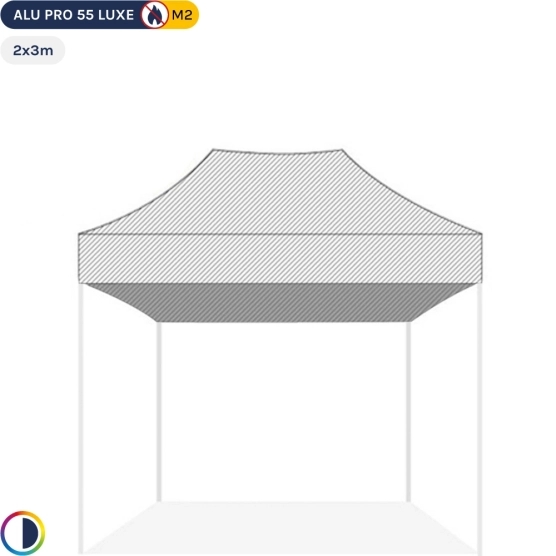 Bâche de toit BLANCHE 2x3m pour barnum pliant Gamme Alu Pro 55 Luxe