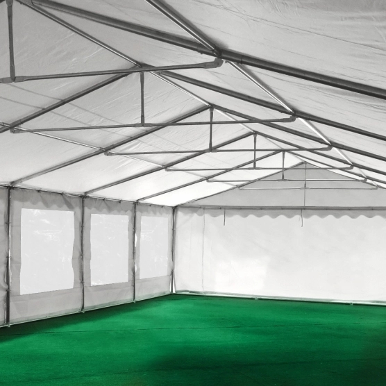 Chapiteau de réception 6x10m PVC - structure renforcée au faîtage et tubes de 38mm