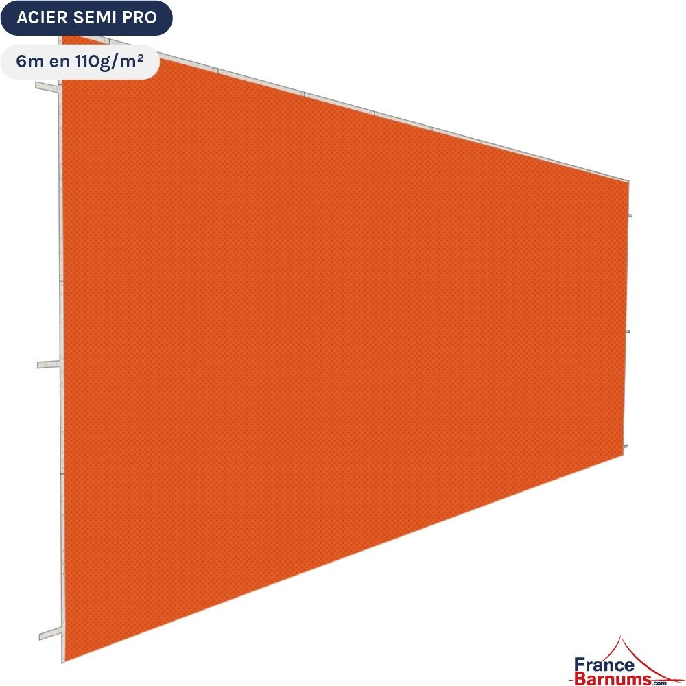 Paroi de 6m Pleine Orange - Tissé polyester 110gr/m²