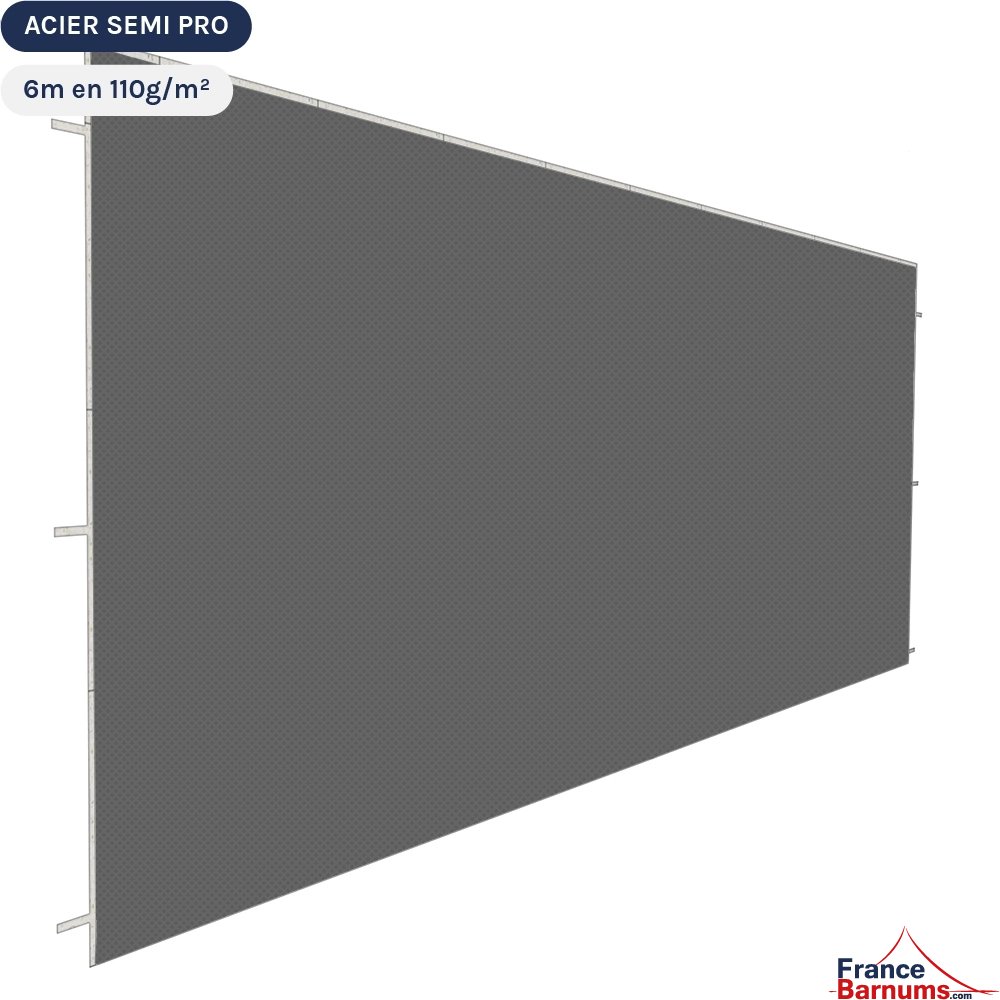 Paroi de 6m Pleine Grise - Tissé polyester 110gr/m²
