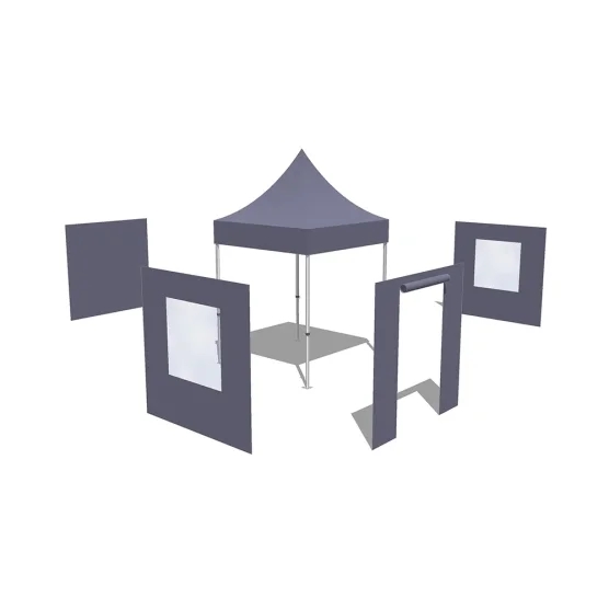 Tonnelle pliante Alu Pro 45 ECO 2mx2m BLANC avec Pack Fenêtres