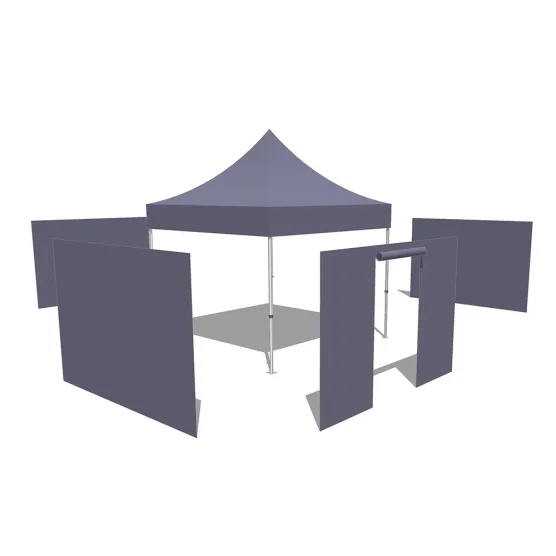 Tonnelle pliante Alu Pro 45 ECO 3mx3m BLANC avec Pack 4 Côtés