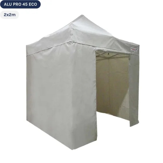 Tente pliante Alu Pro 45 ECO 2mx2m BLANC avec Pack 4 Côtés