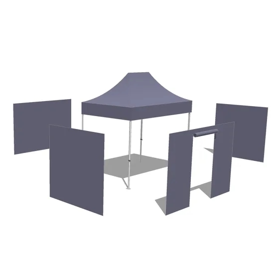 Tonnelle pliante Alu Pro 45 ECO 2mx3m BLEU avec Pack 4 Côtés