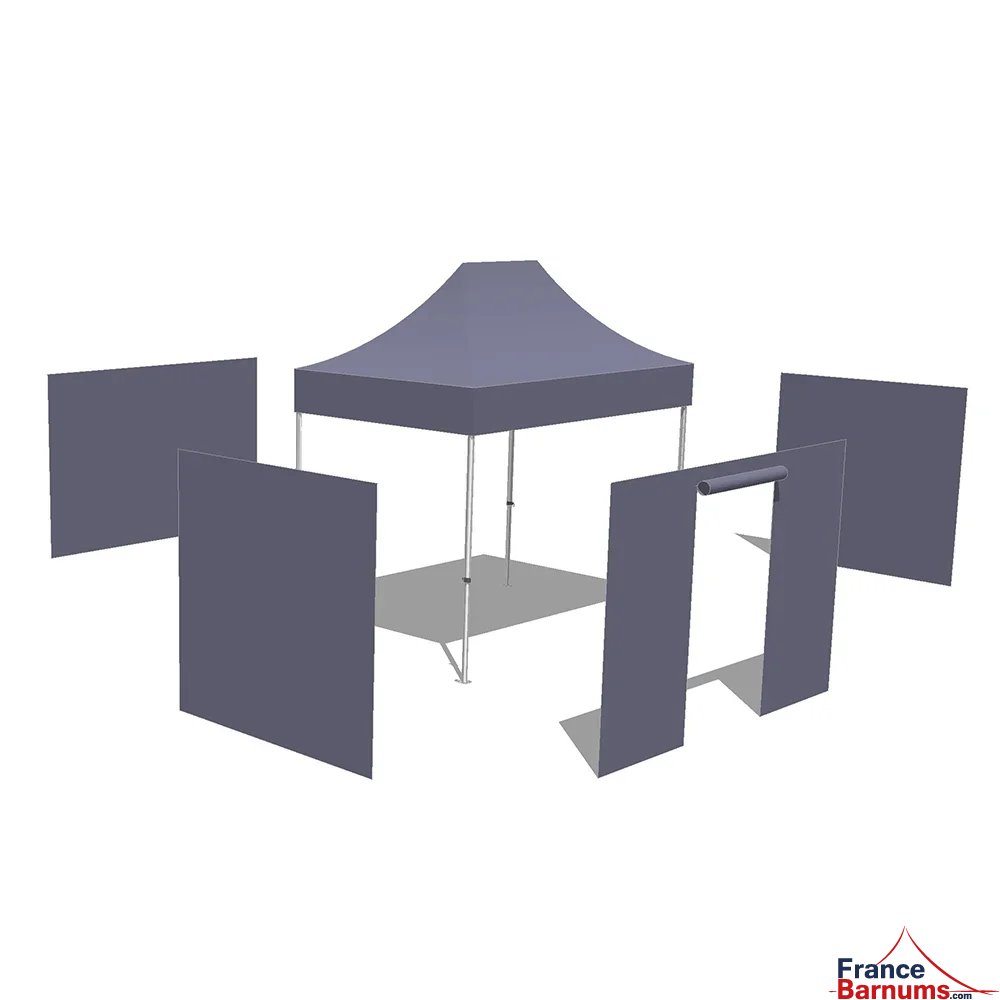 Tonnelle pliante Alu Pro 45 ECO 2mx3m BLEU avec Pack 4 Côtés