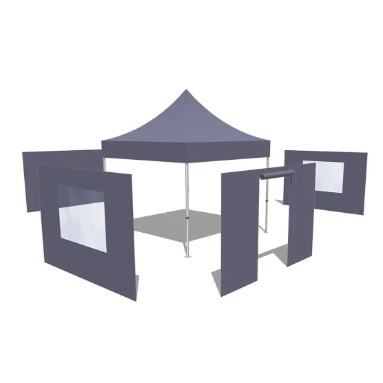 Tonnelle pliante Alu Pro 45 ECO 3mx3m BLEU avec Pack Fenêtres