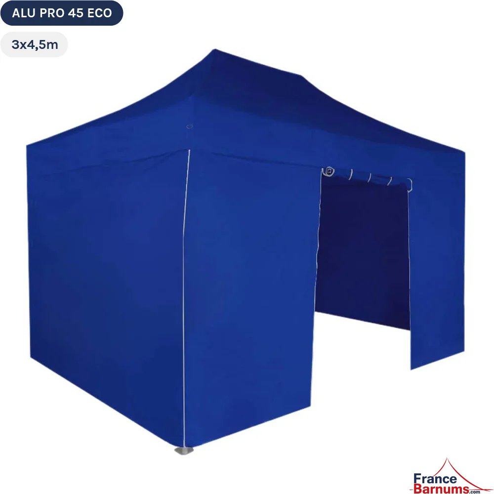 Tente pliante Alu Pro 45 ECO 3mx4,5m BLEU avec Pack 4 Côtés
