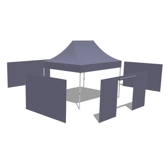 Tonnelle pliante Alu Pro 45 ECO 3mx4,5m NOIR avec Pack 4 Côtés