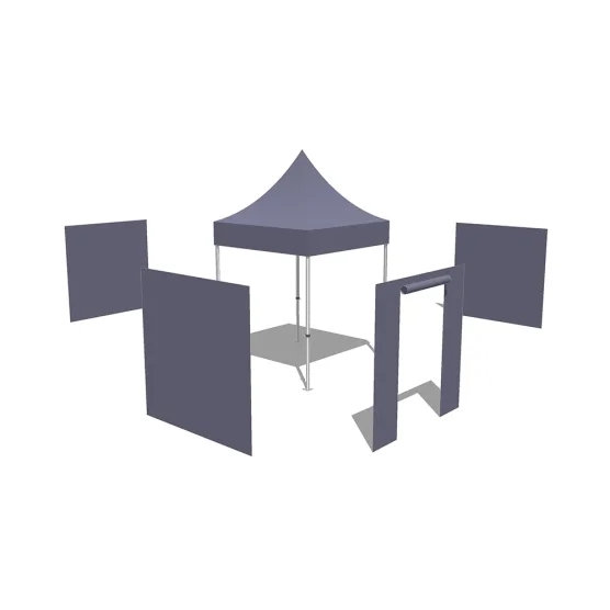 Tonnelle pliante Alu Pro 45 ECO 2mx2m ROUGE avec Pack 4 Côtés