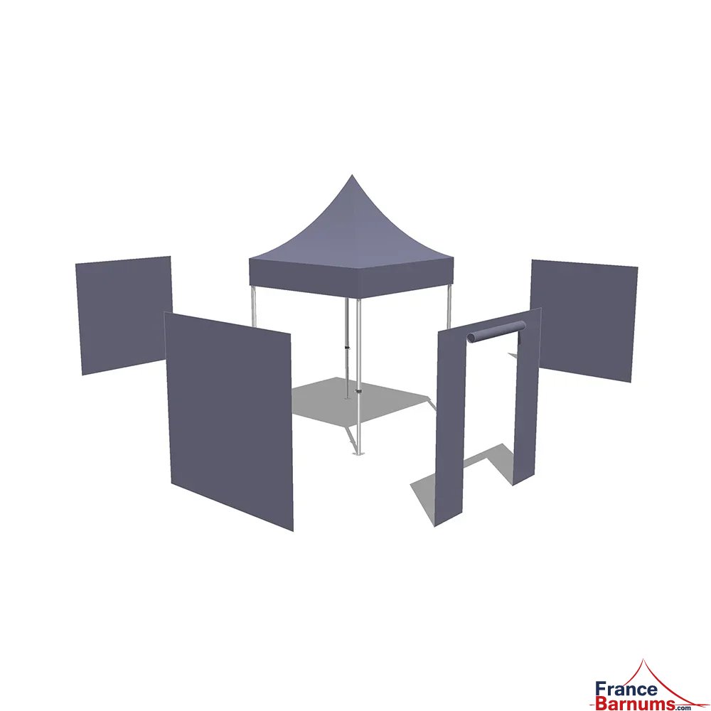 Tonnelle pliante Alu Pro 45 ECO 2mx2m ROUGE avec Pack 4 Côtés