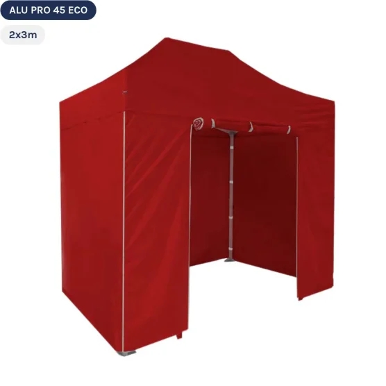 Tente pliante Alu Pro 45 ECO 2mx3m ROUGE avec Pack 4 Côtés Tente pliante Alu Pro 45 ECO 2mx3m ROUGE avec Pack 4 Côtés