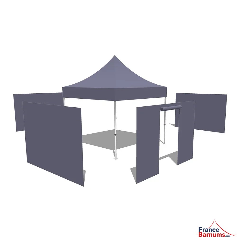 Tonnelle pliante Alu Pro 45 ECO 3mx3m ROUGE avec Pack 4 Côtés