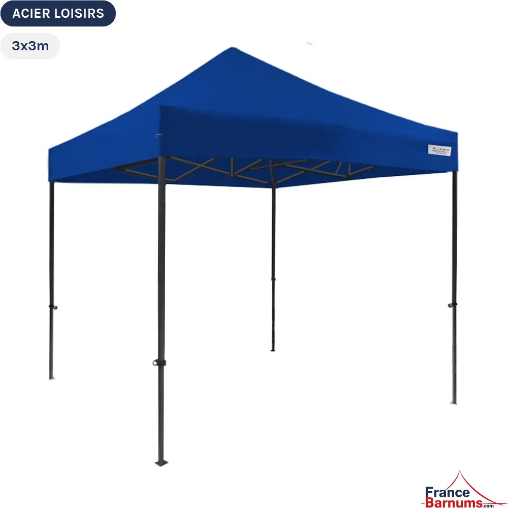 Tente Pliante - Abri pliable Acier Loisirs 3mx3m BLEU