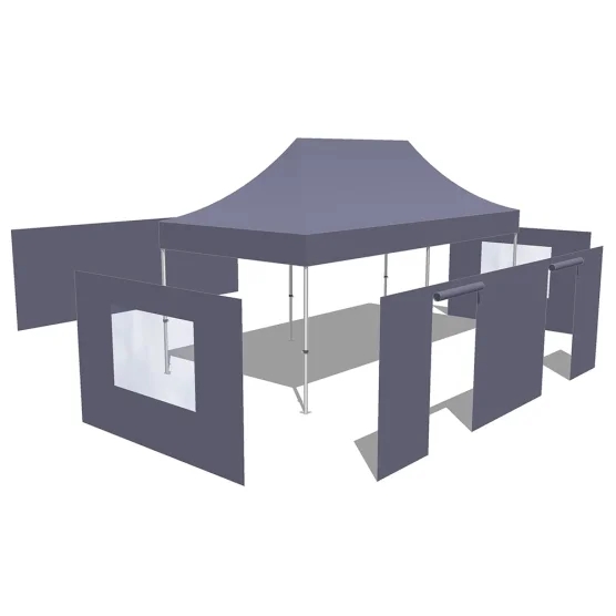 Tonnelle Pliante - Abri pliable Acier Loisirs 3mx6m BLEU avec Pack Fenêtres