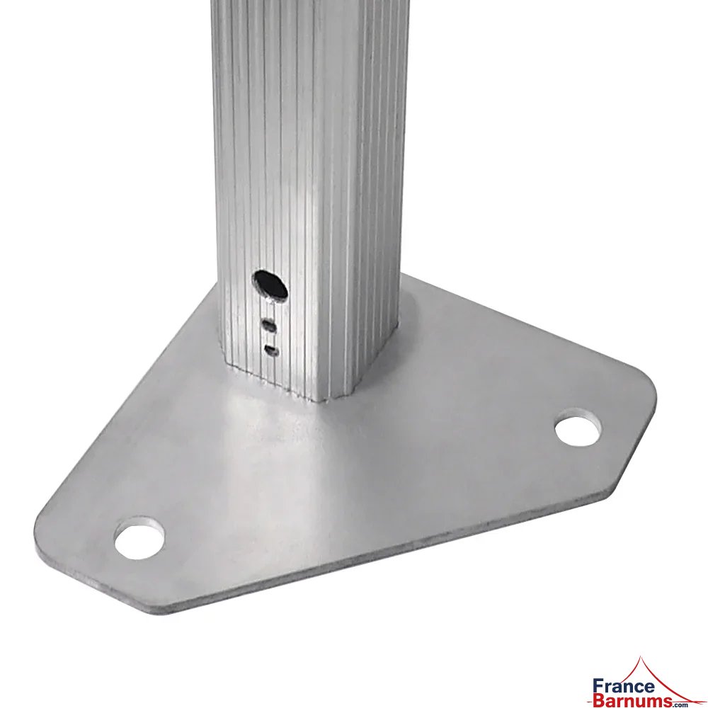 Bas de pied à réglage télescopique et large platine de pied du barnum pliant professionnel alu Pro 55 PRESTIGE norme M2