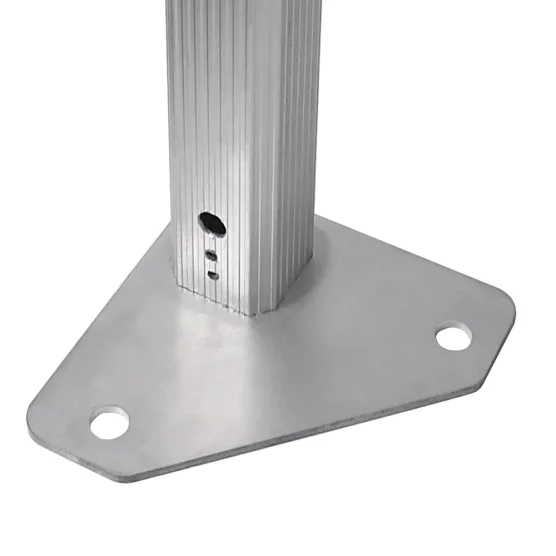 Bas de pied à réglage télescopique et large platine de pied du barnum pliant professionnel alu Pro 55 PRESTIGE norme M2 Bas de pied à réglage télescopique et large platine de pied du barnum pliant professionnel alu Pro 55 PRESTIGE norme M2
