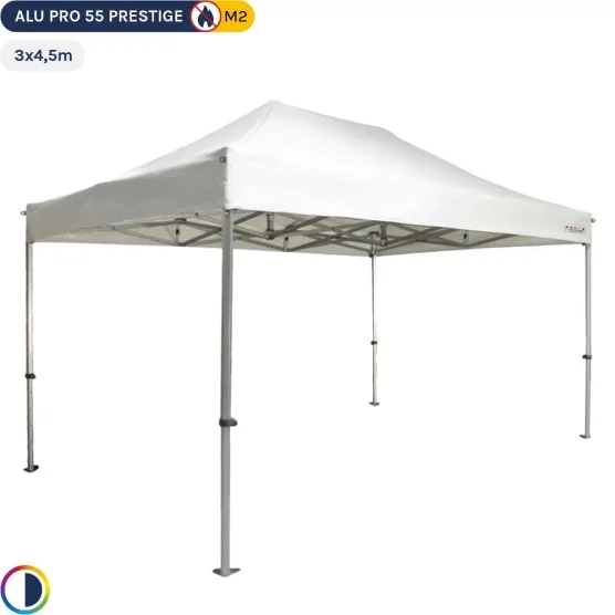 Tente Pliante Alu Pro 55 PRESTIGE M2 3mx4,5m BLANC PVC 580g/m²