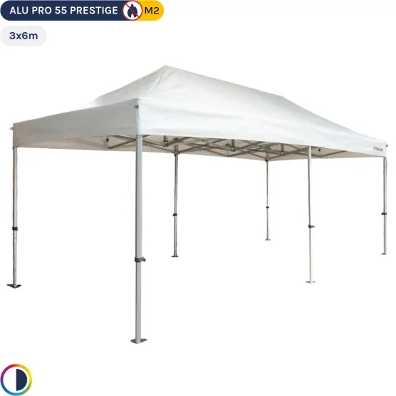 Tente Pliante Alu Pro 55 PRESTIGE M2 3mx6m BLANC  PVC 580g/m²