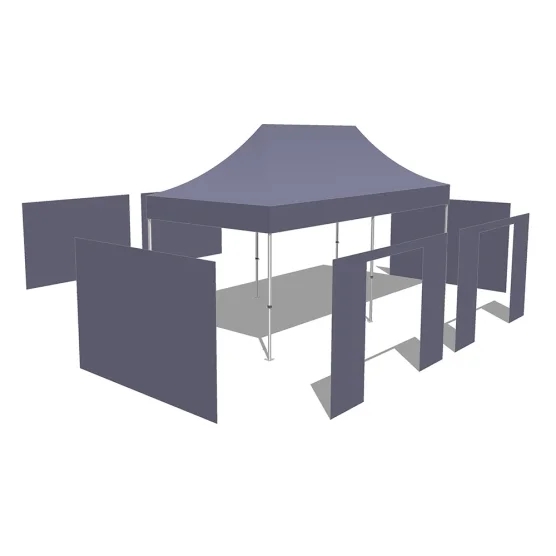 Tonnelle Pliante Alu Pro 55 PRESTIGE M2 3mx6m BLANC avec Pack Côtés PVC 580g/m²