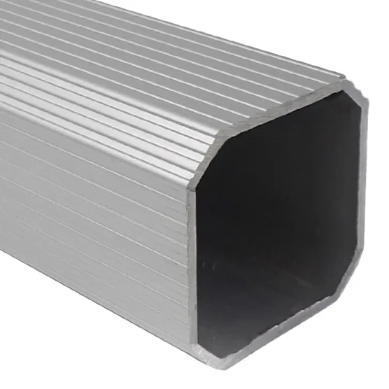 Section pieds OCTO : octogone irrégulier à 8 sommets en aluminium Ø55mm épaisseur 2mm Gamme alu Pro 55 Prestige norme M2