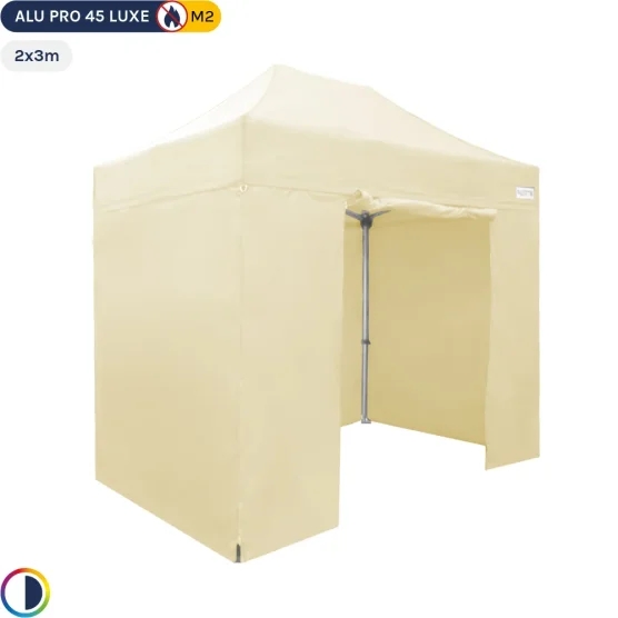 Tente pliante - Stand pliant Alu Pro 45 LUXE M2 2mx3m BEIGE + Pack Côtés 380gr/m²
