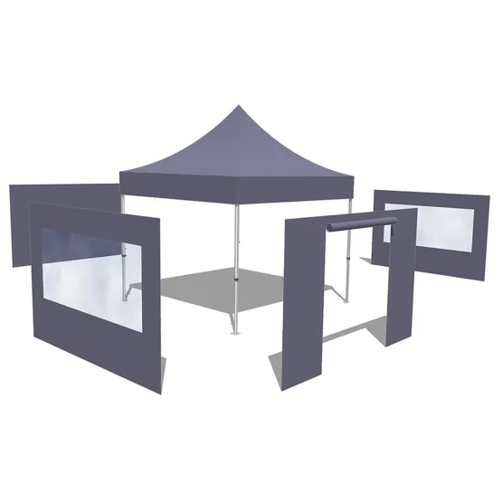 Tonnelle pliante - Stand pliant Alu Pro 45 LUXE M2 3mx3m BLANC + Pack fenêtres 380gr/m²