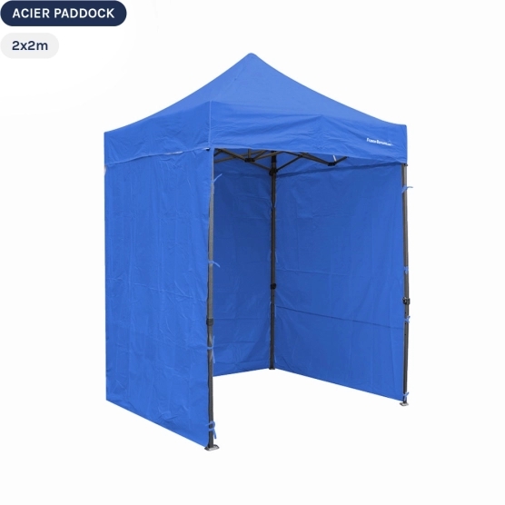 Tente Pliante Acier Paddock 2mx2m BLEU MARBRÉ avec 3 cloisons Tente Pliante Acier Paddock 2mx2m BLEU MARBRÉ avec 3 cloisons