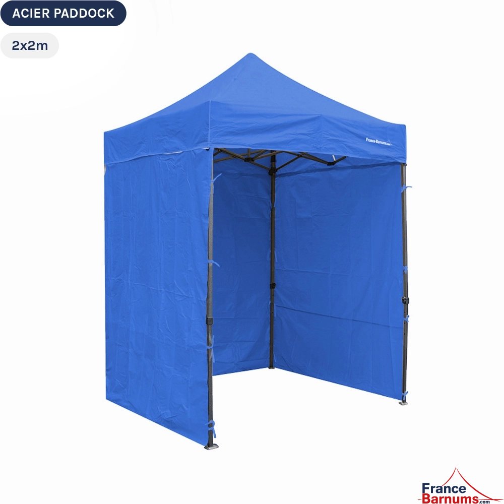 Tente Pliante Acier Paddock 2mx2m BLEU MARBRÉ avec 3 cloisons Tente Pliante Acier Paddock 2mx2m BLEU MARBRÉ avec 3 cloisons