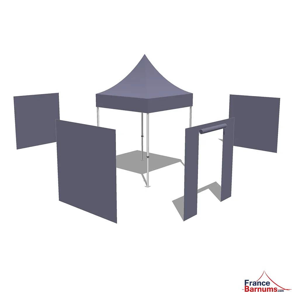 Tonnelle Pliante Acier Paddock 2mx2m BEIGE avec porte - Pack 4 cloisons Tonnelle Pliante Acier Paddock 2mx2m BEIGE avec porte - Pack 4 cloisons