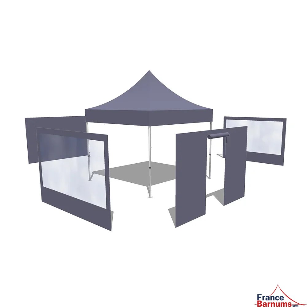 Tonnelle Pliante Acier Semi Pro 3mx3m BLANC avec Pack Fenêtres Tonnelle Pliante Acier Semi Pro 3mx3m BLANC avec Pack Fenêtres