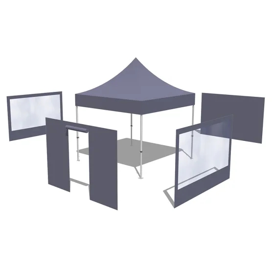 Tonnelle Pliante Acier Semi Pro 3mx3m BEIGE avec Pack Fenêtres