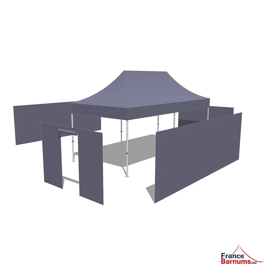 Tonnelle Pliante Acier Semi Pro 3mx6m BRUN CACAO avec Pack 4 Côtés Tonnelle Pliante Acier Semi Pro 3mx6m BRUN CACAO avec Pack 4 Côtés