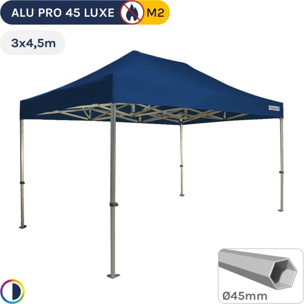 Barnum pliant - Tente pliante Alu Pro 45 LUXE M2 3mx4,5m BLEU 380gr/m²