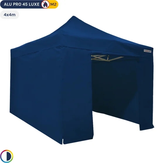 Tente pliante- Stand pliant Alu Pro 45 LUXE M2 4mx4m BLEU + Pack Côtés 380gr/m² Tente pliante- Stand pliant Alu Pro 45 LUXE M2 4mx4m BLEU + Pack Côtés 380gr/m²