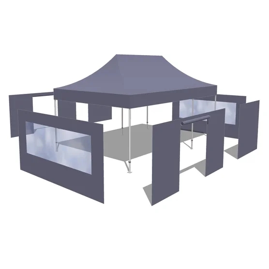 Tonnelle pliante - Stand pliant Alu Pro 45 LUXE M2 4mx6m BLEU + Pack Fenêtres 380gr/m²