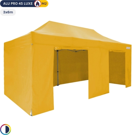 Tente pliante Alu Pro 45 LUXE 3x6 JAUNE + Côtés 380g