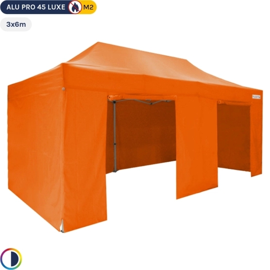 Tente pliante Alu Pro 45 LUXE 3x6 ORANGE + Côtés 380g Tente pliante Alu Pro 45 LUXE 3x6 ORANGE + Côtés 380g