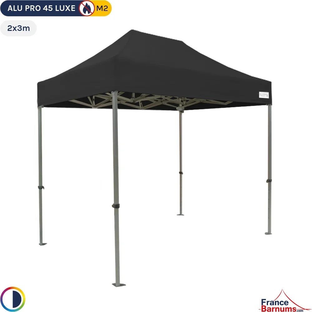 Tente pliante - Stand pliant Alu Pro 45 LUXE M2 2mx3m NOIR 380gr/m² Tente pliante - Stand pliant Alu Pro 45 LUXE M2 2mx3m NOIR 380gr/m²