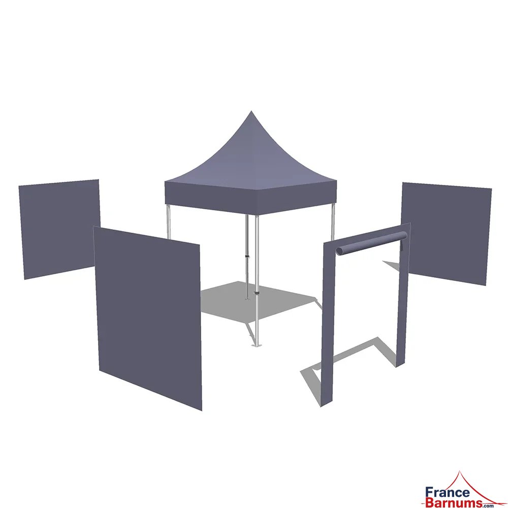 Tonnelle Pliante Stand Acier Premium M2 2x2m VERT DORÉ + Pack Côtés 380gr/m²