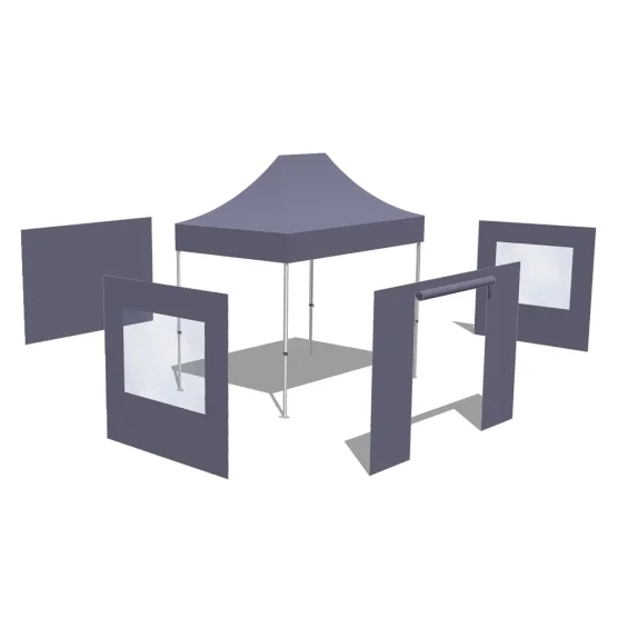 Tonnelle Pliante - Stand Acier Premium M2 2x3m BEIGE + Pack Fenêtres 380gr/m²