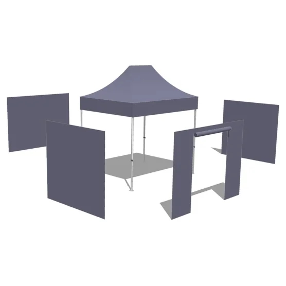 Tonnelle Pliante - Stand Acier Premium M2 2x3m VERT DORÉ + Pack Côtés 380gr/m²